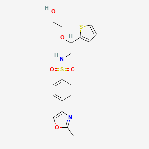 molecular formula C18H20N2O5S2 B2801890 2-{2-[4-(2-甲基-1,3-噁唑-4-基)苯磺酰胺基]-1-(噻吩-2-基)乙氧基}乙醇 CAS No. 2097894-09-0