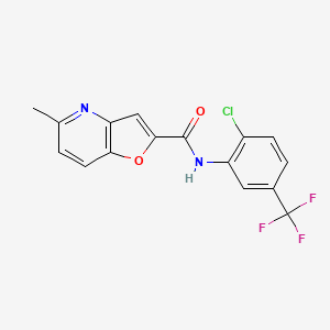 molecular formula C16H10ClF3N2O2 B2801892 N-(2-chloro-5-(trifluoromethyl)phenyl)-5-methylfuro[3,2-b]pyridine-2-carboxamide CAS No. 941928-59-2