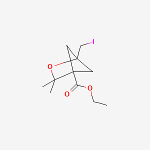 molecular formula C11H17IO3 B2801894 Ethyl 1-(iodomethyl)-3,3-dimethyl-2-oxabicyclo[2.1.1]hexane-4-carboxylate CAS No. 2219374-96-4