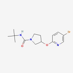 molecular formula C14H20BrN3O2 B2801898 3-((5-bromopyridin-2-yl)oxy)-N-(tert-butyl)pyrrolidine-1-carboxamide CAS No. 1903925-51-8