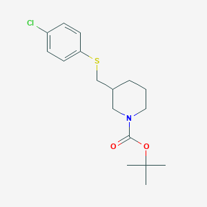 B2801917 tert-Butyl 3-(((4-chlorophenyl)thio)methyl)piperidine-1-carboxylate CAS No. 1289388-17-5