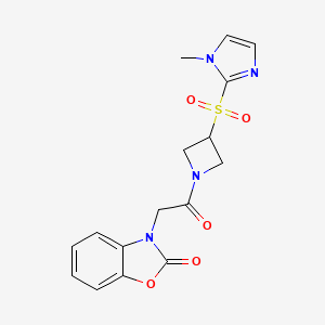 molecular formula C16H16N4O5S B2801920 3-(2-{3-[(1-methyl-1H-imidazol-2-yl)sulfonyl]azetidin-1-yl}-2-oxoethyl)-2,3-dihydro-1,3-benzoxazol-2-one CAS No. 2310038-05-0