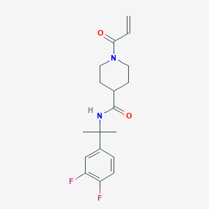 molecular formula C18H22F2N2O2 B2801936 N-[2-(3,4-difluorophenyl)propan-2-yl]-1-(prop-2-enoyl)piperidine-4-carboxamide CAS No. 2361878-57-9
