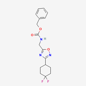 molecular formula C17H19F2N3O3 B2801950 Benzyl ((3-(4,4-difluorocyclohexyl)-1,2,4-oxadiazol-5-yl)methyl)carbamate CAS No. 2034306-78-8