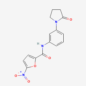 molecular formula C15H13N3O5 B2801965 5-nitro-N-[3-(2-oxopyrrolidin-1-yl)phenyl]furan-2-carboxamide CAS No. 1211752-92-9
