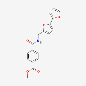 molecular formula C18H15NO5 B2802012 Methyl 4-(([2,2'-bifuran]-5-ylmethyl)carbamoyl)benzoate CAS No. 2034594-18-6