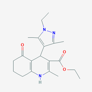 molecular formula C20H27N3O3 B280203 ethyl 4-(1-ethyl-3,5-dimethyl-1H-pyrazol-4-yl)-2-methyl-5-oxo-1,4,5,6,7,8-hexahydro-3-quinolinecarboxylate 