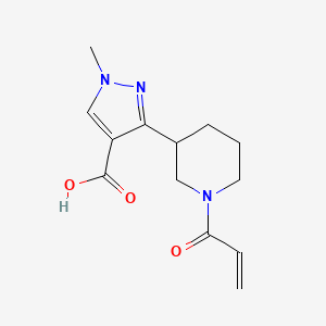 B2802056 1-Methyl-3-(1-prop-2-enoylpiperidin-3-yl)pyrazole-4-carboxylic acid CAS No. 2248768-92-3
