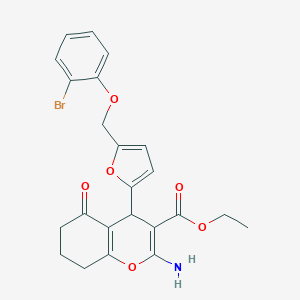 molecular formula C23H22BrNO6 B280207 ethyl 2-amino-4-{5-[(2-bromophenoxy)methyl]-2-furyl}-5-oxo-5,6,7,8-tetrahydro-4H-chromene-3-carboxylate 