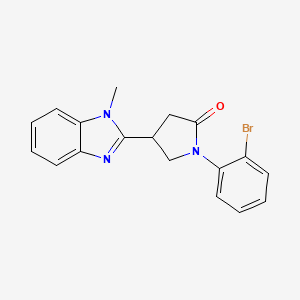 molecular formula C18H16BrN3O B2802073 1-(2-bromophenyl)-4-(1-methyl-1H-1,3-benzodiazol-2-yl)pyrrolidin-2-one CAS No. 862828-32-8