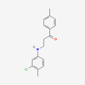 molecular formula C17H18ClNO B2802076 3-(3-Chloro-4-methylanilino)-1-(4-methylphenyl)-1-propanone CAS No. 477334-05-7