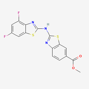 molecular formula C16H9F2N3O2S2 B2802111 Methyl 2-[(4,6-difluoro-1,3-benzothiazol-2-yl)amino]-1,3-benzothiazole-6-carboxylate CAS No. 862976-54-3