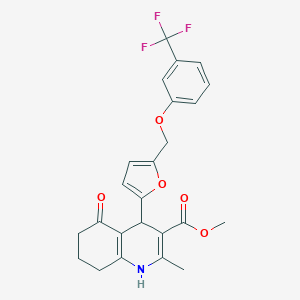 molecular formula C24H22F3NO5 B280213 methyl 2-methyl-5-oxo-4-(5-{[3-(trifluoromethyl)phenoxy]methyl}-2-furyl)-1,4,5,6,7,8-hexahydro-3-quinolinecarboxylate 