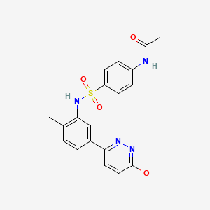 molecular formula C21H22N4O4S B2802132 N-(4-(N-(5-(6-methoxypyridazin-3-yl)-2-methylphenyl)sulfamoyl)phenyl)propionamide CAS No. 1021050-67-8