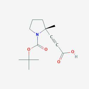 B2802133 (R)-3-(1-(tert-Butoxycarbonyl)-2-methylpyrrolidin-2-yl)propiolic acid CAS No. 2230789-75-8