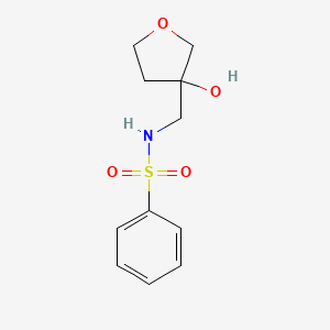 molecular formula C11H15NO4S B2802149 N-[(3-hydroxyoxolan-3-yl)methyl]benzenesulfonamide CAS No. 1912845-27-2