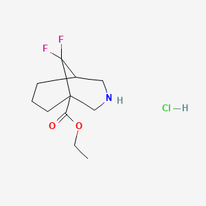 Ethyl 9,9-difluoro-3-azabicyclo[3.3.1]nonane-1-carboxylate;hydrochloride