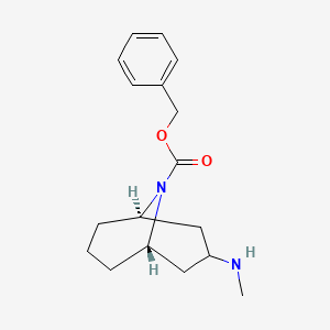 molecular formula C17H24N2O2 B2802170 exo-3-Methylamino-9-aza-bicyclo[3.3.1]nonane-9-carboxylic acid benzyl ester CAS No. 1958100-34-9