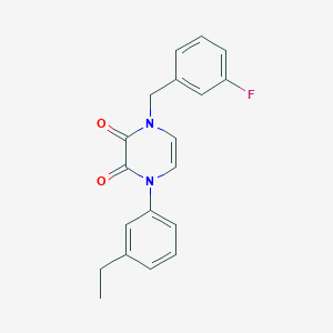 molecular formula C19H17FN2O2 B2802174 1-(3-ethylphenyl)-4-[(3-fluorophenyl)methyl]-1,2,3,4-tetrahydropyrazine-2,3-dione CAS No. 898438-16-9