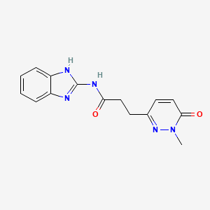 molecular formula C15H15N5O2 B2802197 N-(1H-1,3-benzodiazol-2-yl)-3-(1-methyl-6-oxo-1,6-dihydropyridazin-3-yl)propanamide CAS No. 1797717-30-6
