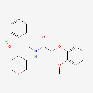 molecular formula C22H27NO5 B2802200 N-[2-hydroxy-2-(oxan-4-yl)-2-phenylethyl]-2-(2-methoxyphenoxy)acetamide CAS No. 2034330-28-2