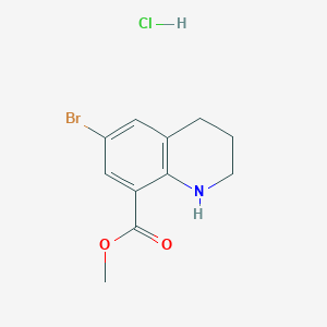 molecular formula C11H13BrClNO2 B2802205 Methyl 6-bromo-1,2,3,4-tetrahydroquinoline-8-carboxylate hydrochloride CAS No. 2228314-93-8