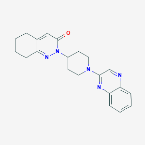 molecular formula C21H23N5O B2802208 2-[1-(Quinoxalin-2-yl)piperidin-4-yl]-2,3,5,6,7,8-hexahydrocinnolin-3-one CAS No. 2380171-40-2