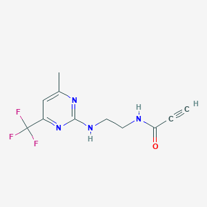 molecular formula C11H11F3N4O B2802217 N-(2-{[4-methyl-6-(trifluoromethyl)pyrimidin-2-yl]amino}ethyl)prop-2-ynamide CAS No. 2249423-50-3