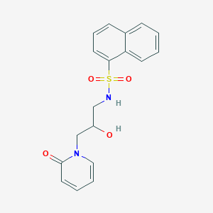 molecular formula C18H18N2O4S B2802237 N-[2-hydroxy-3-(2-oxo-1,2-dihydropyridin-1-yl)propyl]naphthalene-1-sulfonamide CAS No. 1706084-75-4