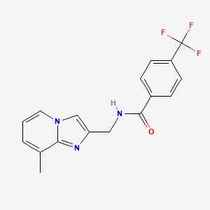 molecular formula C17H14F3N3O B2802253 N-({8-Methylimidazo[1,2-A]pyridin-2-YL}methyl)-4-(trifluoromethyl)benzamide CAS No. 868971-00-0