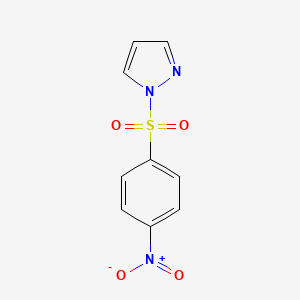 molecular formula C9H7N3O4S B2802266 1-[(4-nitrophenyl)sulfonyl]-1H-pyrazole CAS No. 357932-86-6