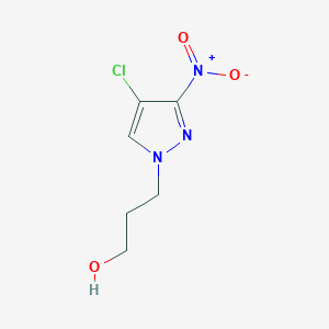 molecular formula C6H8ClN3O3 B2802273 3-(4-chloro-3-nitro-1H-pyrazol-1-yl)propan-1-ol CAS No. 1006950-47-5