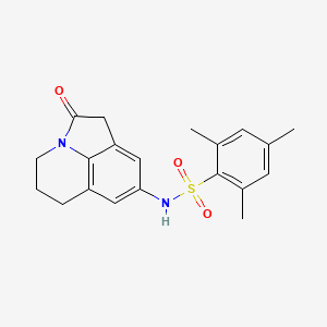 molecular formula C20H22N2O3S B2802276 2,4,6-trimethyl-N-(2-oxo-2,4,5,6-tetrahydro-1H-pyrrolo[3,2,1-ij]quinolin-8-yl)benzenesulfonamide CAS No. 898411-06-8