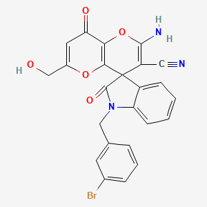 2'-amino-1-[(3-bromophenyl)methyl]-6'-(hydroxymethyl)-2,8'-dioxo-1,2-dihydro-8'H-spiro[indole-3,4'-pyrano[3,2-b]pyran]-3'-carbonitrile