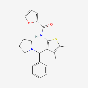 molecular formula C22H24N2O2S B2802284 N-(4,5-dimethyl-3-(phenyl(pyrrolidin-1-yl)methyl)thiophen-2-yl)furan-2-carboxamide CAS No. 622799-99-9