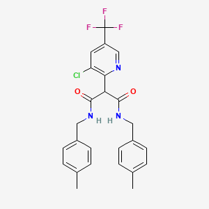2-[3-chloro-5-(trifluoromethyl)pyridin-2-yl]-N,N'-bis[(4-methylphenyl)methyl]propanediamide