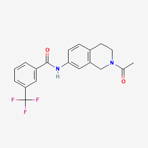 molecular formula C19H17F3N2O2 B2802288 N-(2-acetyl-1,2,3,4-tetrahydroisoquinolin-7-yl)-3-(trifluoromethyl)benzamide CAS No. 955756-03-3