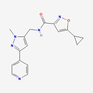 5-Cyclopropyl-N-[(2-methyl-5-pyridin-4-ylpyrazol-3-yl)methyl]-1,2-oxazole-3-carboxamide