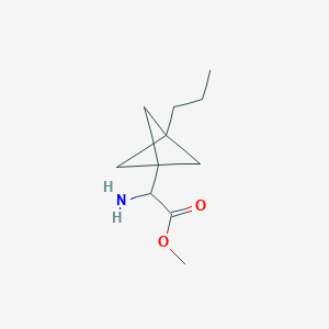 molecular formula C11H19NO2 B2802295 Methyl 2-amino-2-(3-propyl-1-bicyclo[1.1.1]pentanyl)acetate CAS No. 2287262-55-7