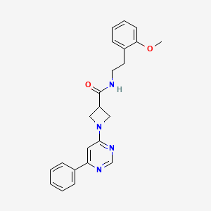 molecular formula C23H24N4O2 B2802296 N-[2-(2-methoxyphenyl)ethyl]-1-(6-phenylpyrimidin-4-yl)azetidine-3-carboxamide CAS No. 2034619-08-2