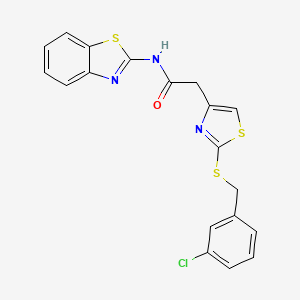N-(benzo[d]thiazol-2-yl)-2-(2-((3-chlorobenzyl)thio)thiazol-4-yl)acetamide