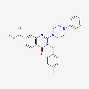 molecular formula C28H28N4O3 B2802304 Methyl 3-[(4-methylphenyl)methyl]-4-oxo-2-(4-phenylpiperazin-1-yl)-3,4-dihydroquinazoline-7-carboxylate CAS No. 1112410-32-8