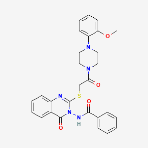 N-[2-[2-[4-(2-methoxyphenyl)piperazin-1-yl]-2-oxoethyl]sulfanyl-4-oxoquinazolin-3-yl]benzamide