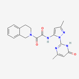 2-(3,4-dihydroisoquinolin-2(1H)-yl)-N-(3-methyl-1-(4-methyl-6-oxo-1,6-dihydropyrimidin-2-yl)-1H-pyrazol-5-yl)-2-oxoacetamide