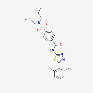4-(dipropylsulfamoyl)-N-[5-(2,4,6-trimethylphenyl)-1,3,4-thiadiazol-2-yl]benzamide