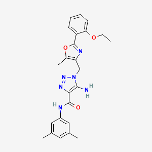 molecular formula C24H26N6O3 B2802323 5-amino-N-(3,5-dimethylphenyl)-1-{[2-(2-ethoxyphenyl)-5-methyl-1,3-oxazol-4-yl]methyl}-1H-1,2,3-triazole-4-carboxamide CAS No. 1113104-46-3