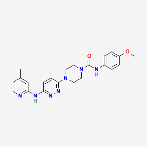 molecular formula C22H25N7O2 B2802331 N-(4-methoxyphenyl)-4-(6-((4-methylpyridin-2-yl)amino)pyridazin-3-yl)piperazine-1-carboxamide CAS No. 1021109-35-2