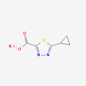 molecular formula C6H5KN2O2S B2802332 Potassium 5-cyclopropyl-1,3,4-thiadiazole-2-carboxylate CAS No. 1909327-39-4