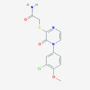 2-[4-(3-Chloro-4-methoxyphenyl)-3-oxopyrazin-2-yl]sulfanylacetamide