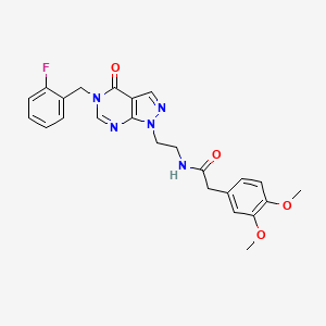 2-(3,4-dimethoxyphenyl)-N-(2-(5-(2-fluorobenzyl)-4-oxo-4,5-dihydro-1H-pyrazolo[3,4-d]pyrimidin-1-yl)ethyl)acetamide